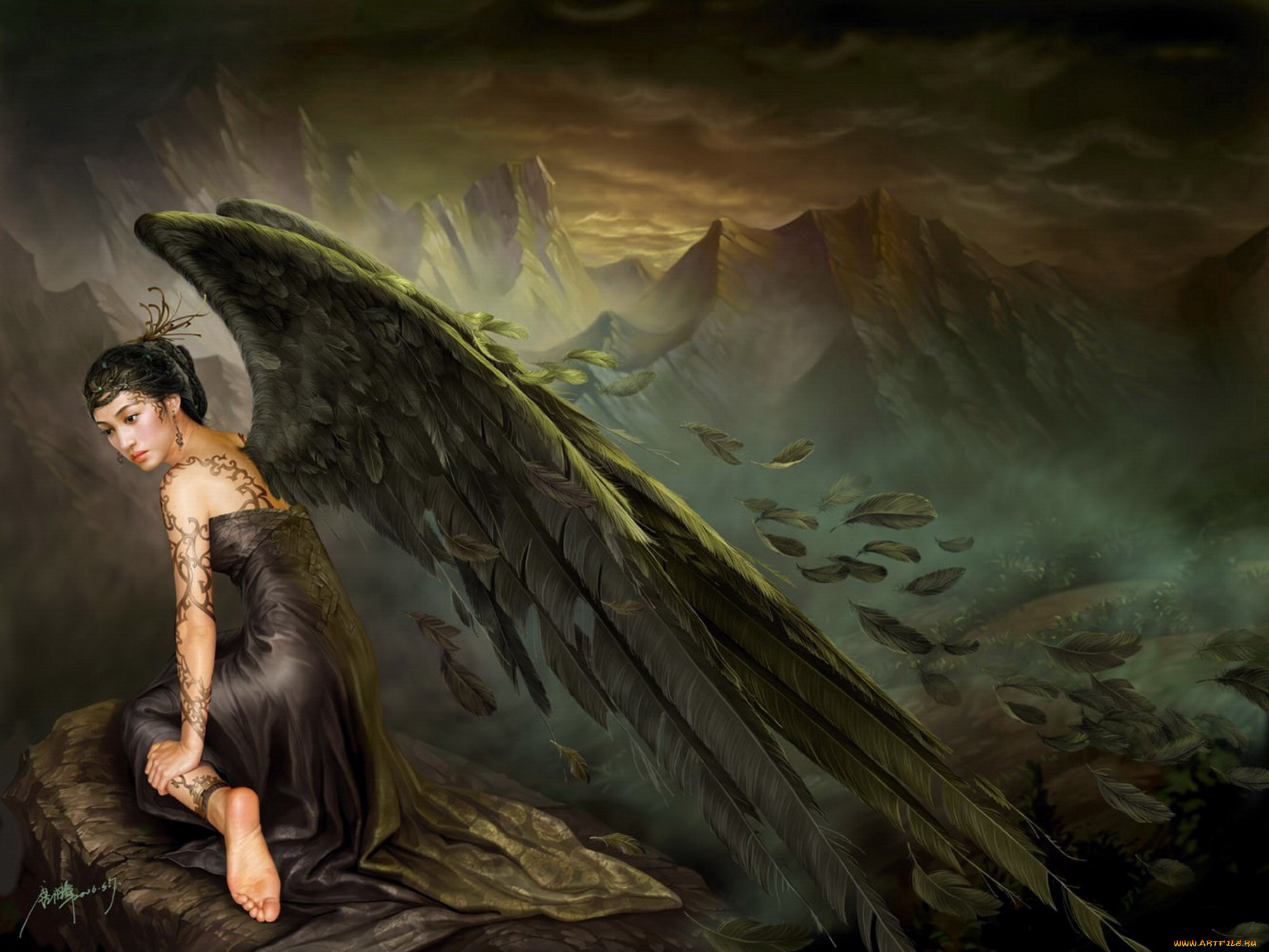 black, angel, , 